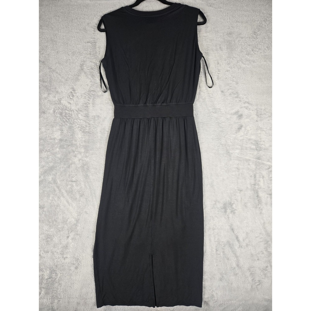 Athleta Women's Black Santorini Cinch Sleeveless Midi Dress Sz XS X Small Active